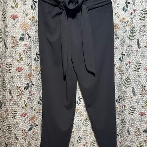 Soho Elegant Grey Women's Pants with Waist Tie